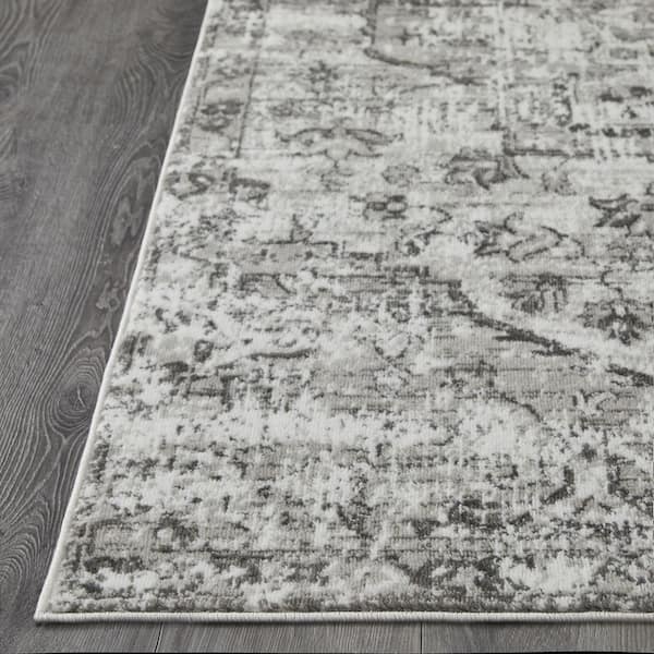 Rhane Alemern Gray 9 ft. 10 in. x 12 ft. 10 in. Oriental Polypropylene Area Rug