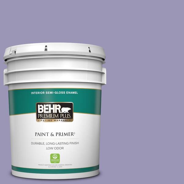 BEHR PREMIUM PLUS 5 gal. #640D-5 June Berry Semi-Gloss Enamel Low Odor Interior Paint & Primer