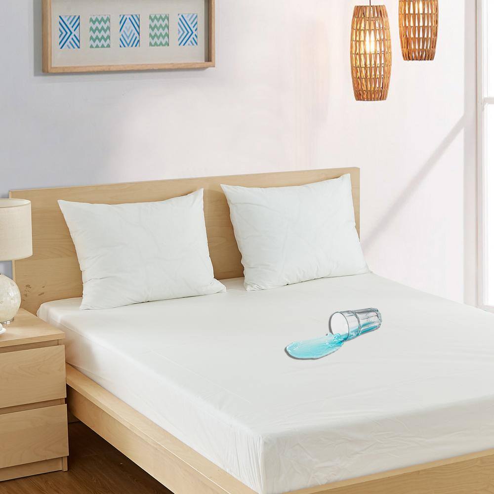 Twin White Heavy Duty Vinyl Waterproof Mattress Protector