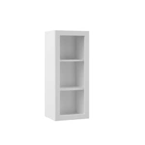 Designer Series Edgeley Assembled 15x36x12 in. Wall Open Shelf Kitchen Cabinet in White