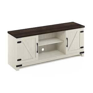 Jensen 58.35 in. Ebony/White Wash Farmhouse TV Stand Fits TV's up to 60 in. with Cable Management