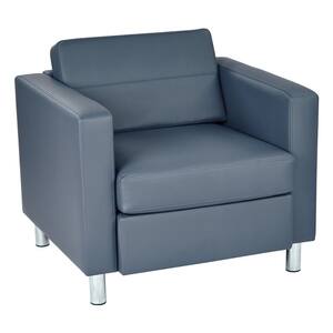 Pacific Blue Faux Leather Arm Chair (Set of 1)