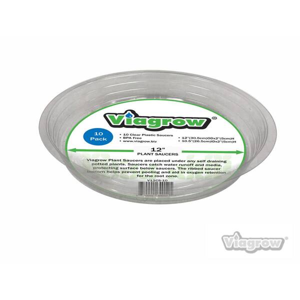 Viagrow 12 in. Clear Plastic Saucer (20-Pack)