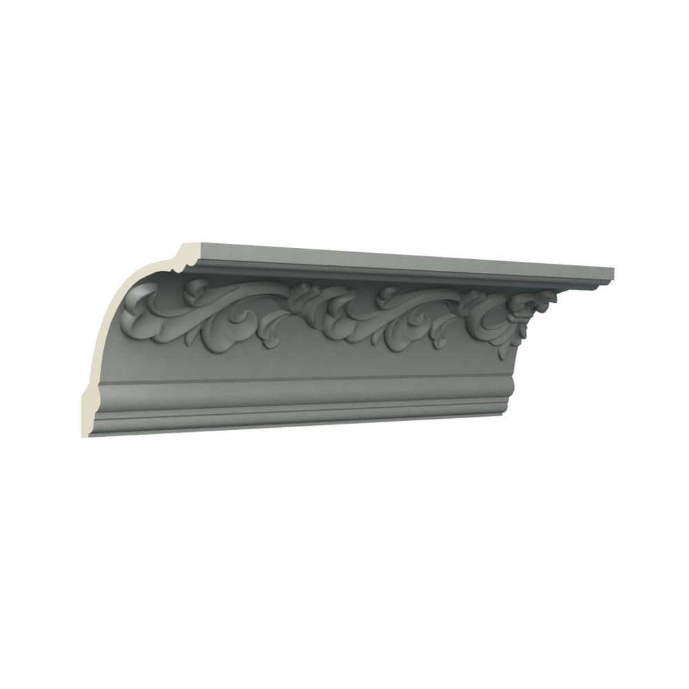 Noelle 96 in. Gray Polyurethane Crown Moulding
