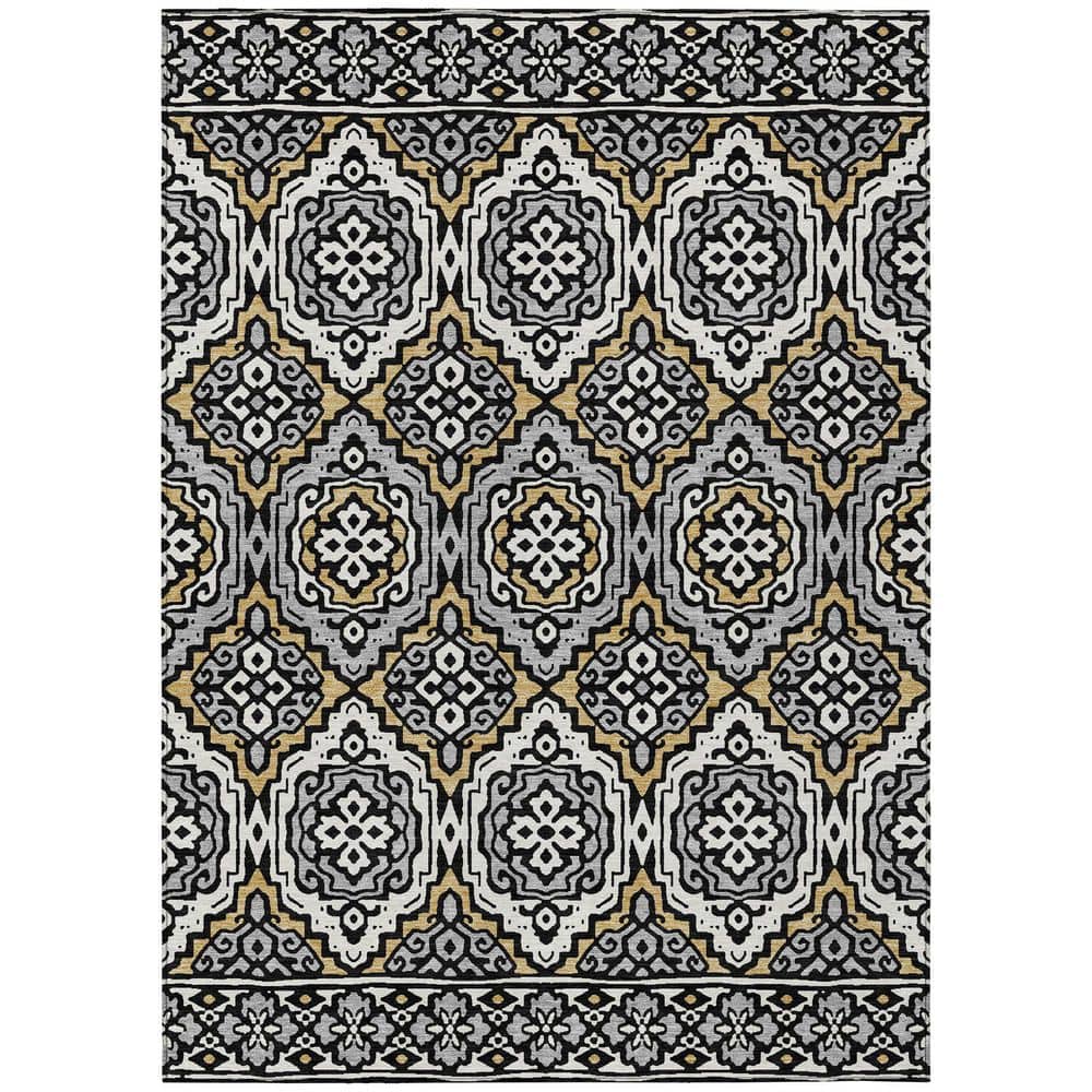 Chantille Machine Washable Indoor/Outdoor Abstract ACN2669 Black 10 ft. x 14 ft. Area Rug price history on PriceWatchPro