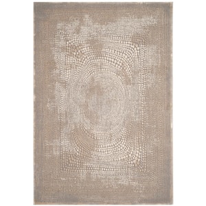 Meadow Ivory/Gray 5 ft. x 8 ft. Abstract Area Rug