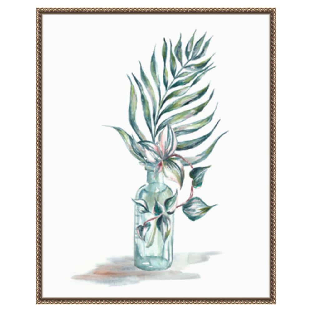 Amanti Art 23"x28" Island Tropics Frond in Bottle I by Tre Sorelle Studios Framed Canvas Wall Art Print