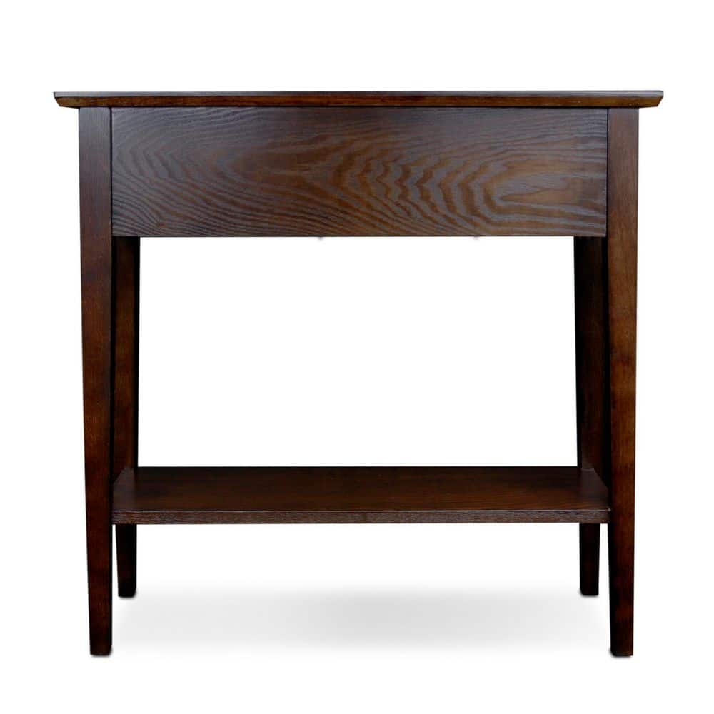Chocolate Oak Slim Hall Console Table with Storage