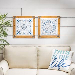 Wooden And Metal Wall Art (Set of 2)