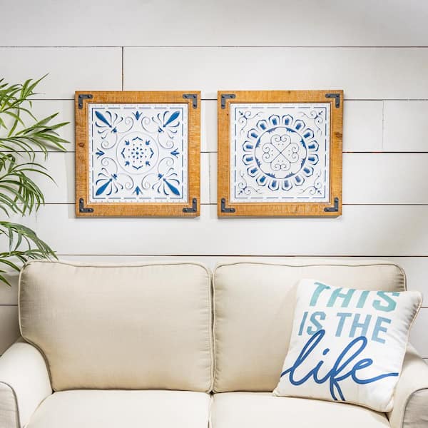 Unbranded Wooden And Metal Wall Art (Set of 2)