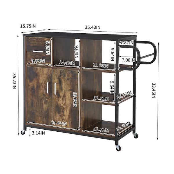 Lockable Cabinet Medical cart with 2 lockable doors 35.43 x 19.7 (US