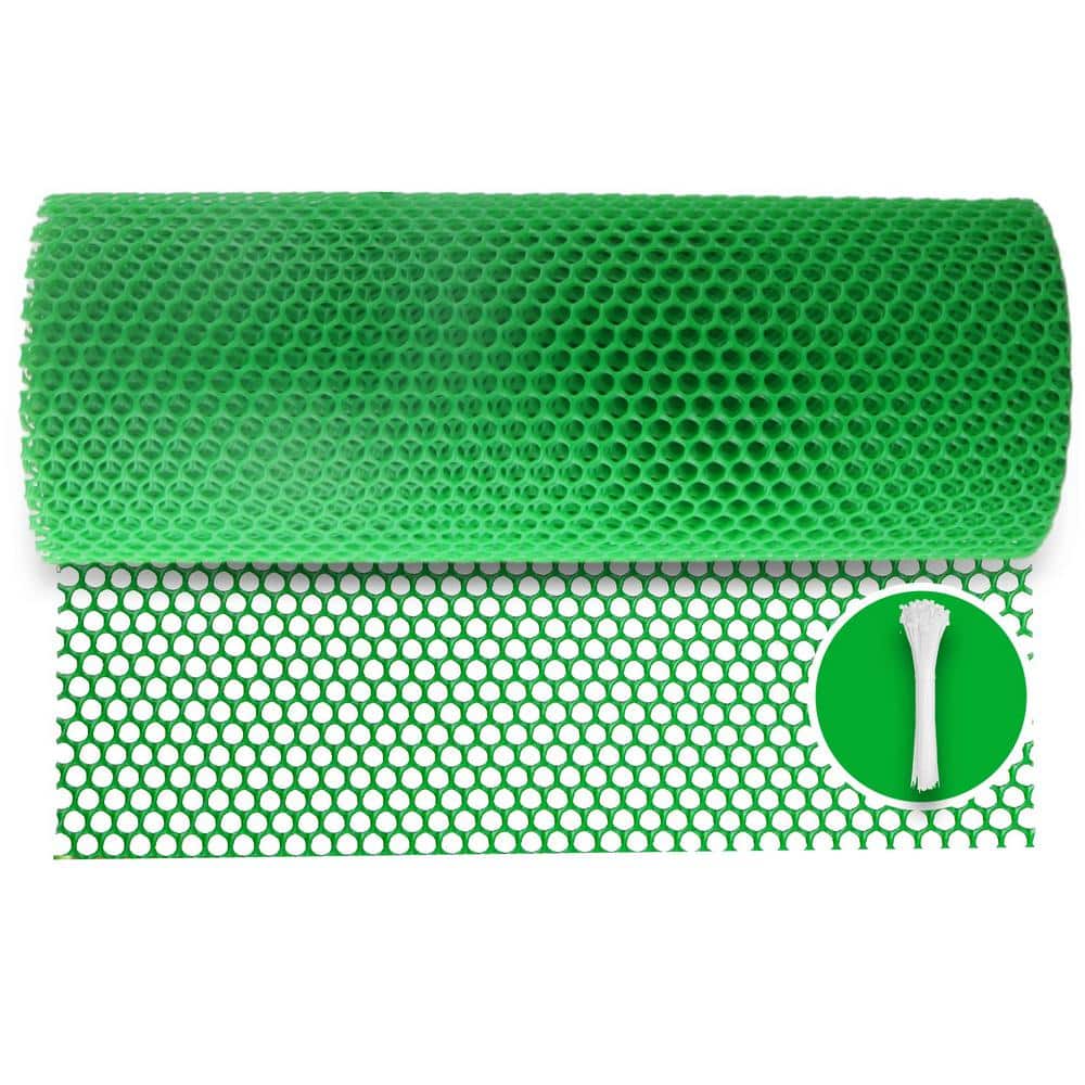 15.7 in. Plastic Wire Mesh Garden Fence for Poultry, Animal Barrier, Floral, Gardening Green price history on PriceWatchPro