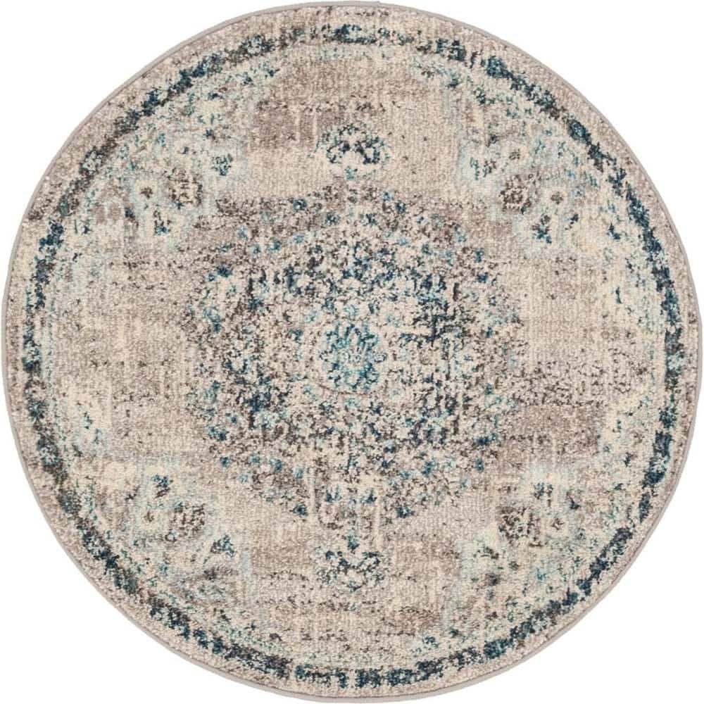Penrose Alexis Gray 3 ft. 3 in. x 3 ft. 3 in. Round Rug price history on PriceWatchPro