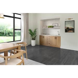 Yakedo Charcoal 7.76 in. x 46.89 in. Matte Porcelain Wood Look Floor and Wall Tile (10.18 sq. ft./Case)