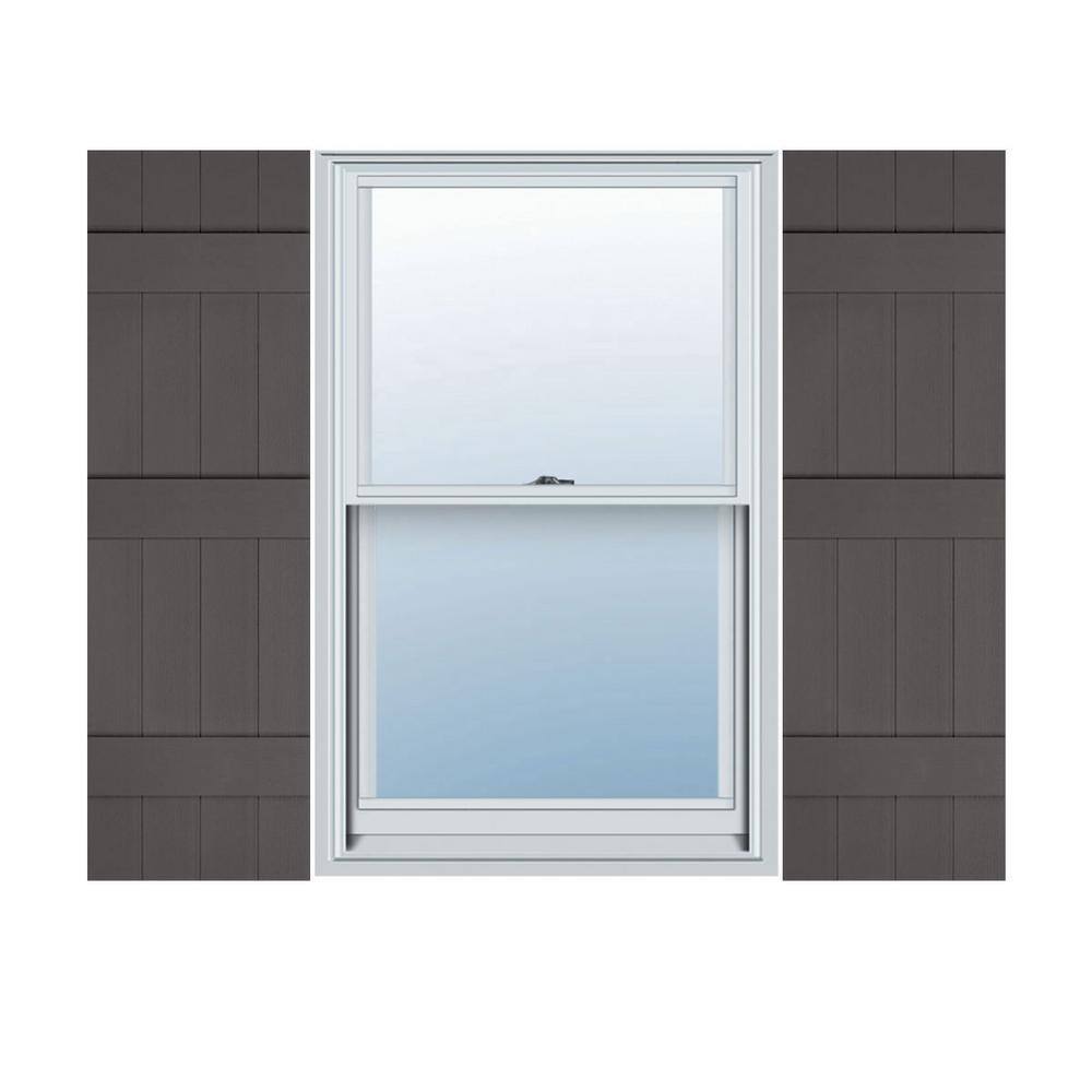 14 in. W x 69 in. H TailorMade Vinyl 4 Board Joined (3 Batten), Board-n-Batten Shutters Pair in Tuxedo Grey price history on PriceWatchPro