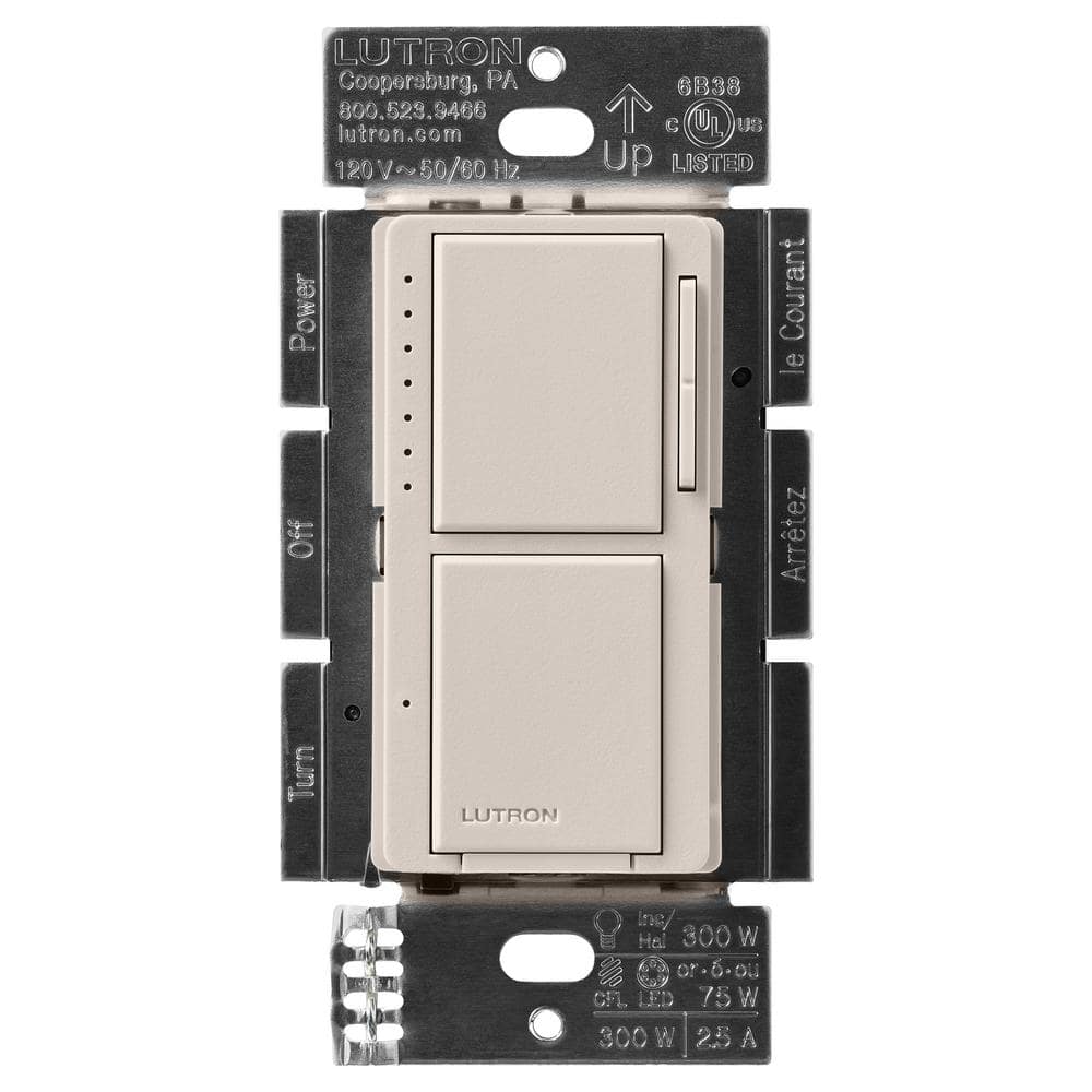 Maestro LED+ Dual Dimmer and Switch, 75-Watt LED Bulbs/2.5 Amp Fans, Single-Pole, Taupe (MACL-L3S25-TP) price history on PriceWatchPro