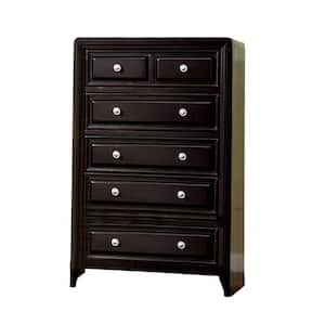18 in. Espresso Finish 6-Drawer Chest of Drawers