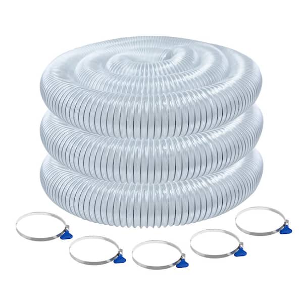 2-1/2 in. x 20 ft. Dust Collection Hose with 5 Key Hose Clamps for Table Saw, Band Saw, Planer, Dust Collection System