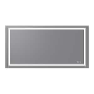 72 in. W x 36 in. H Large Rectangular Frameless Anti-Fog Wall LED Bathroom Vanity Mirror with Light, Dimming, Easy Hang