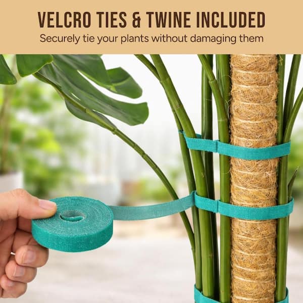 Primehome 30 Inch Bendable Moss Pole Plant Support 2 Pack