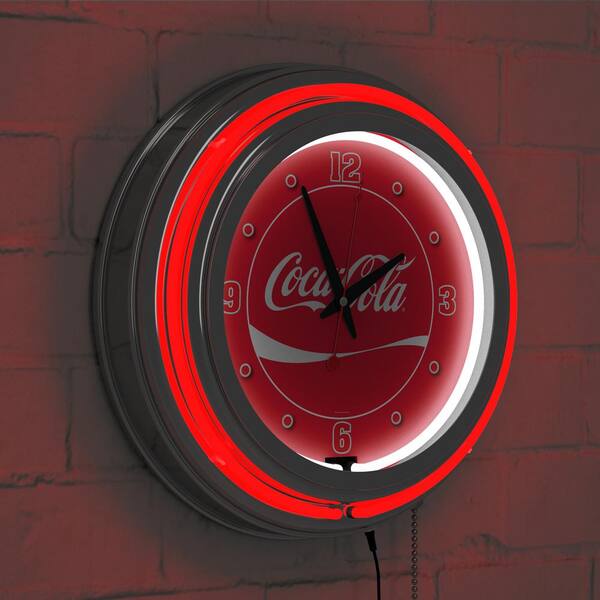 Coca-Cola Red Logo Lighted Analog Neon Clock COKE8DR-HD - The Home