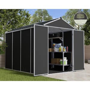 Rubicon 6 ft. W x 10 ft. D Dark Gray Plastic Garden Storage Shed (60.5 sq. ft.)