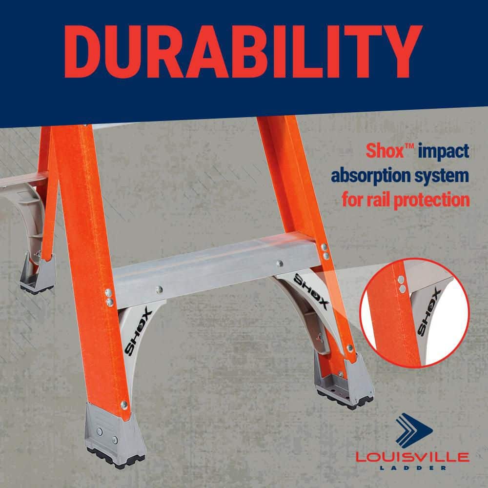 4 ft Orange Fiberglass Pinnacle Platform Ladder with 300 lbs Capacity