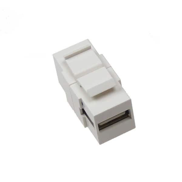 Keystone Modul USB 2.0 A Buche Gender Changer schwarz SNAP-IN Adapter Verbinder 