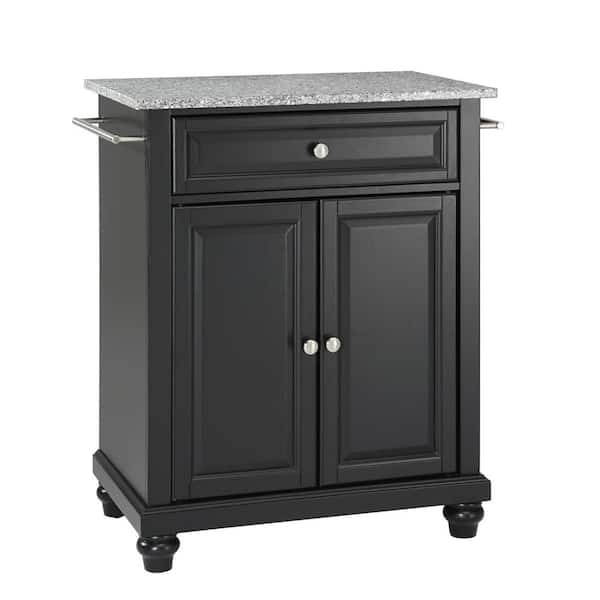 CROSLEY FURNITURE Cambridge Gray Portable Kitchen Island with Granite Top