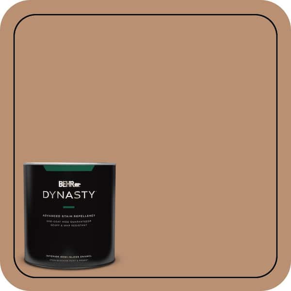 BEHR DYNASTY 1 qt. #S230-5 Sugar Maple One-Coat Hide Semi-Gloss Enamel Interior Stain-Blocking Paint and Primer