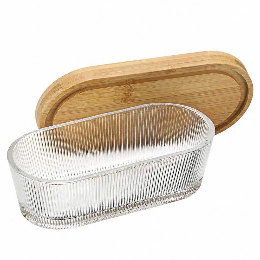 Glass Butter Dish with Airtight Bamboo Lid and Built-in Cutting Board, 6.3 x 3.5 x 2.4 in for East Coast price history on PriceWatchPro