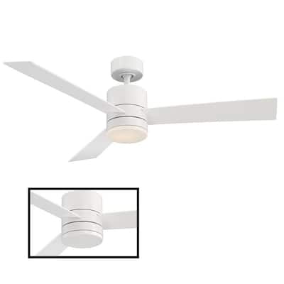 Axis 52 in. LED Indoor/Outdoor Matte White 3-Blade Smart Ceiling Fan with 3000K Light Kit and Remote Control