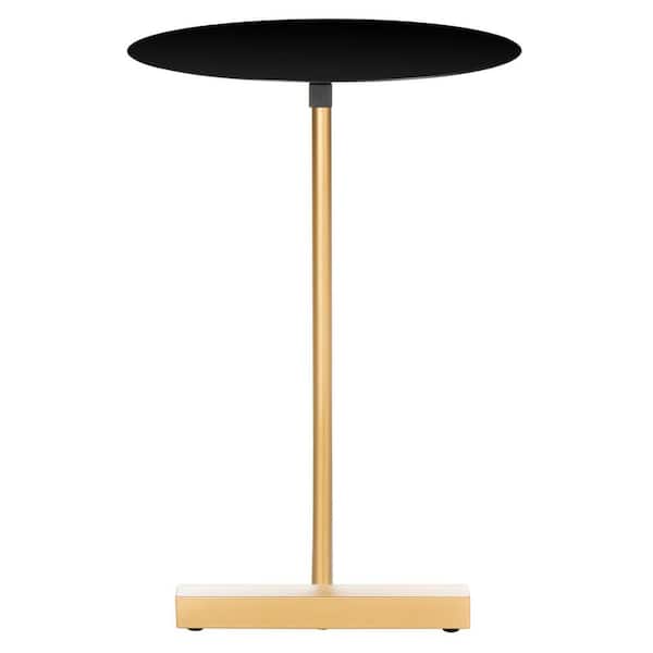 SAFAVIEH Haylee 22.8 in. Black Round Metal End Table