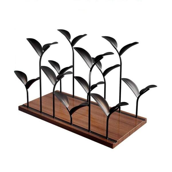 EPOWP 6-Bottle Black Iron Tabletop Wine Rack
