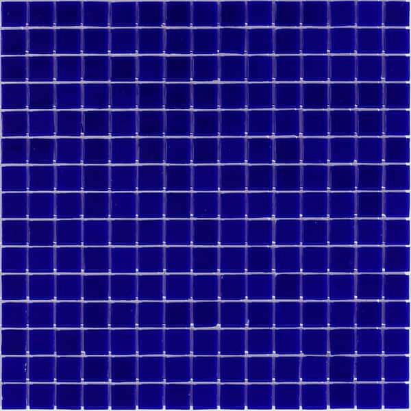 Apollo Tile Dune 4 in. x 6 in. Glossy Royal Blue Glass Mosaic Uniform square Wall & Floor Sample Tile (0.13 sq. ft./Piece) (1-Pack)