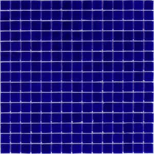 Dune Glossy Royal Blue 12 in. x 12 in. Glass Mosaic Wall and Floor Tile (20 sq. ft./case) (20-pack)