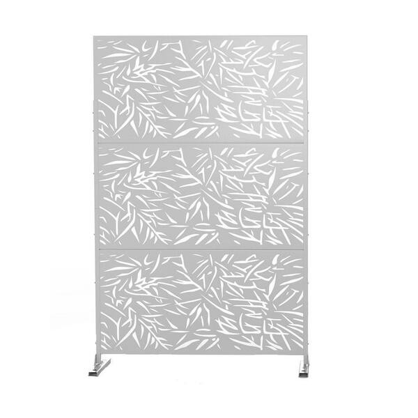 Tidoin 6.33 ft. H x 3.93 ft. W White Laser Cut Privacy Mesh Screening Garden Metal Fence Panel