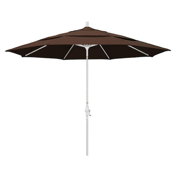California Umbrella 11 ft. Aluminum Collar Tilt Double Vented Patio Umbrella in Mocha Pacifica