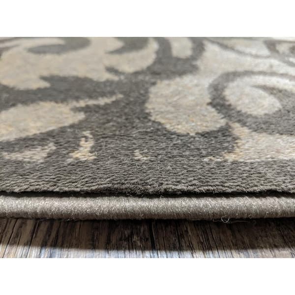 Pisa Brown 8 ft. x 10 ft. Contemporary Scroll Area Rug