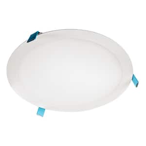 HLB12 12 in. Selectable CCT and Lumens Canless Integrated LED White Recessed Light Downlight Trim with Junction Box