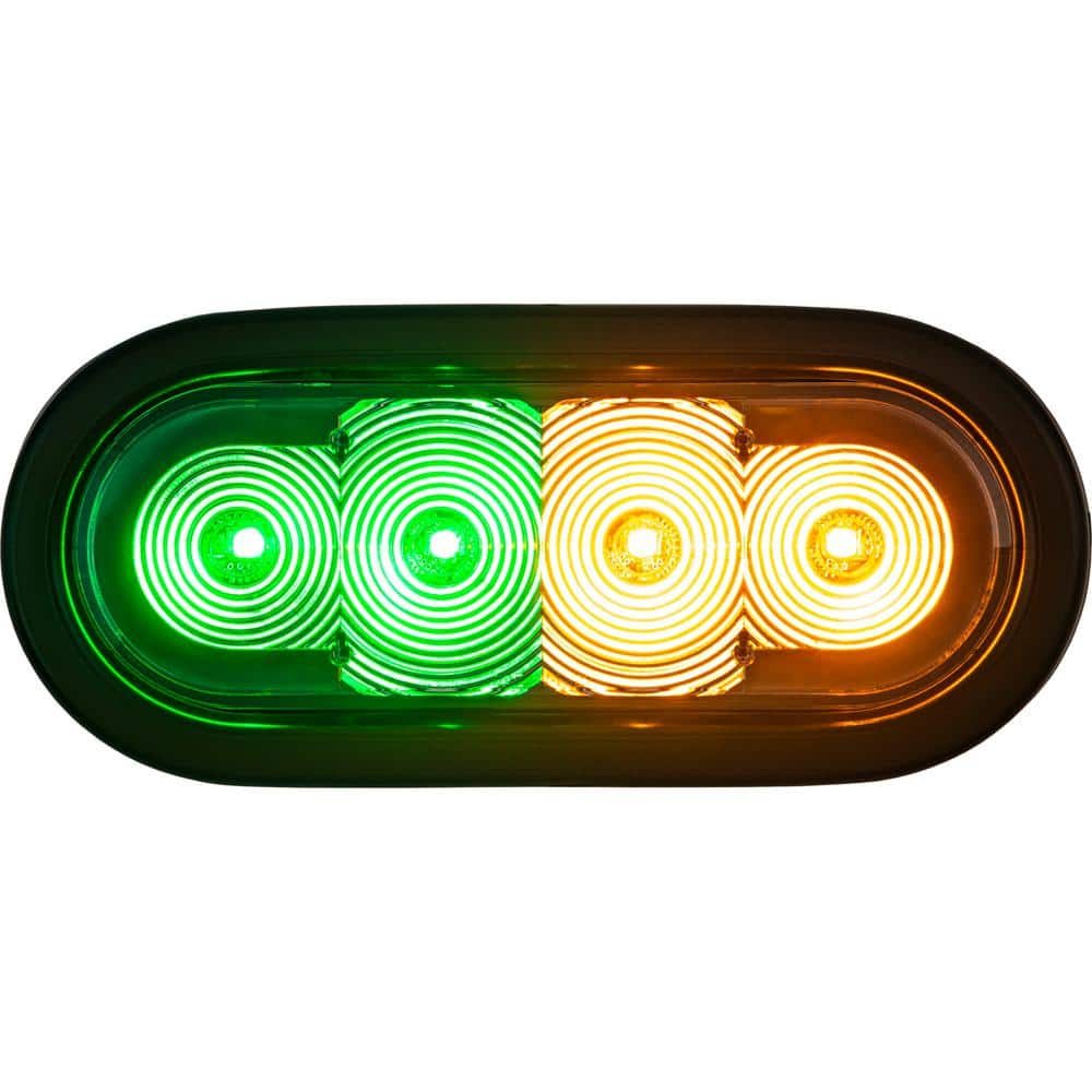 Buyers Products 6 in. LED Oval Strobe Light with Amber/Green LEDs and ...