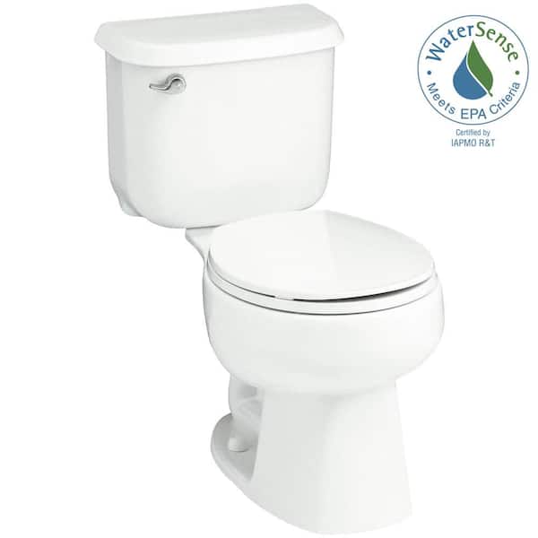 Windham 14 in. Rough-In 2-Piece 1.28 GPF Single Flush Round Toilet in White
