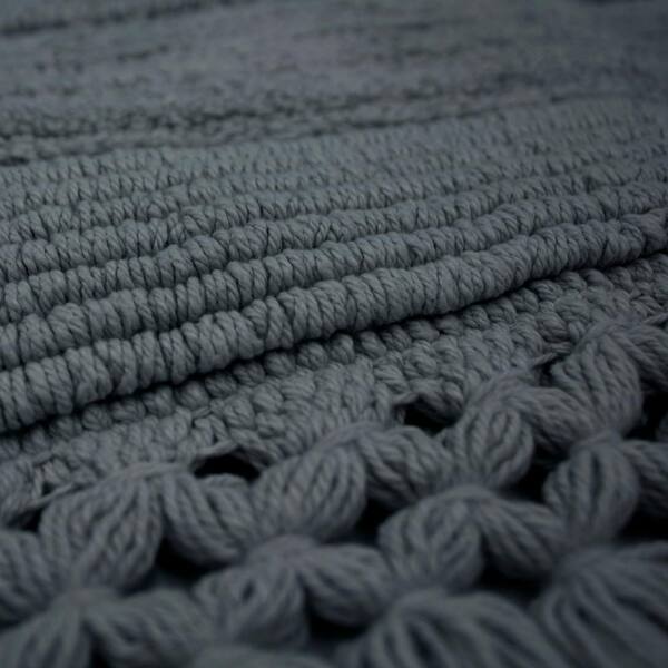 Scalloped Crochet Edge Cotton Bathroom Runner Rug