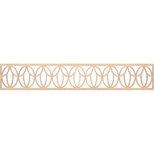 Ekena Millwork Shoshoni Fretwork 0.25 in. D x 46.625 in. W x 8 in. L Red Oak Wood Panel Moulding