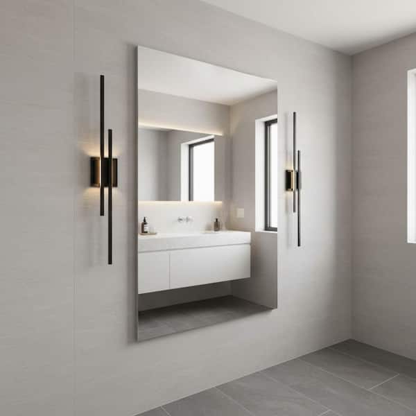 24 in. 2-Light Black Integrated LED Wall Sconce, 3000K Wall Decor Fixture for Bedroom and Living Room