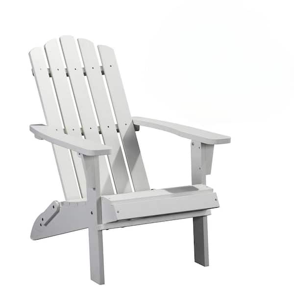 White Plastic Folding Adirondack Chair Real Wood Look Easy Folding with ...