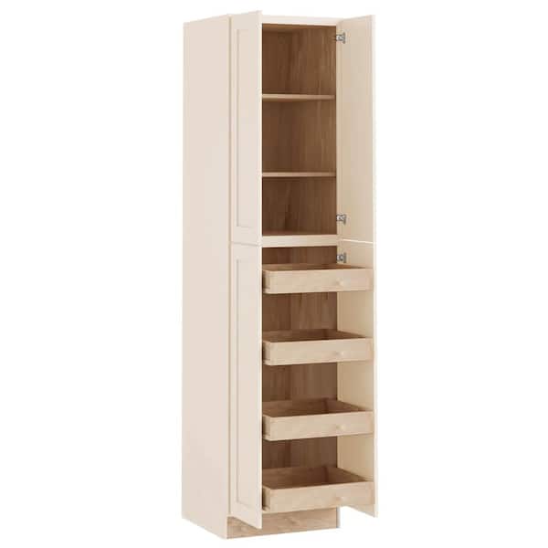 Newport 24 in. W x 24 in. D x 96 in. H Assembled Plywood Pantry Kitchen Cabinet in Blended Cream with 4ROT Soft Close