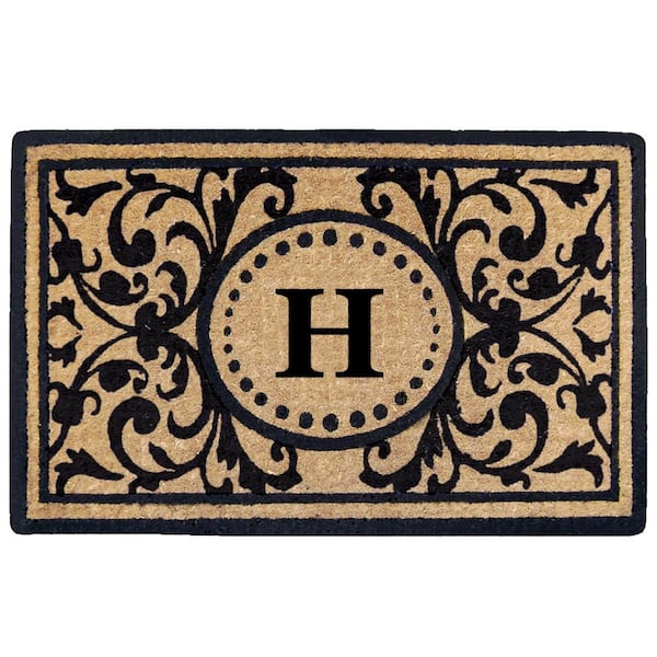 Nedia Home Heritage 22 in. x 36 in. Heavy Duty Coir Monogrammed H Door Mat