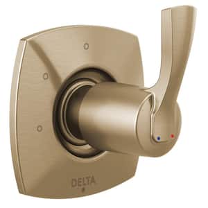 Stryke 1-Handle Wall Mount 3-Setting Diverter Valve Trim Kit in Champagne Bronze (Valve Not Included)