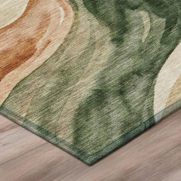 Chantille Machine Washable Indoor/Outdoor Abstract ACN3087 Fern 8 ft. x 10 ft. Area Rug